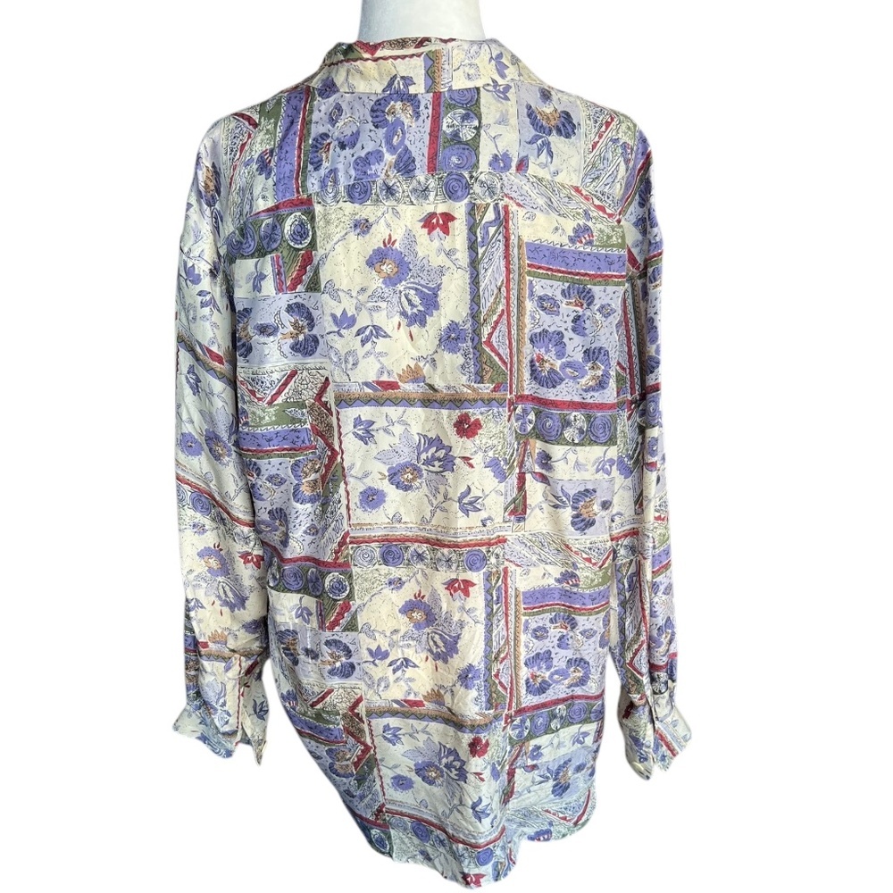 Vintage Silkland Sport 100% Silk Blouse – Size Large - Picture 3 of 4